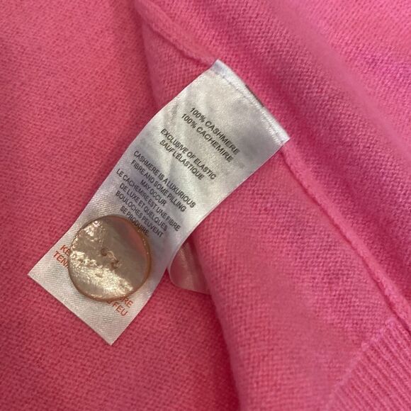 Crush Cashmere 100% Cashmere Pink Oversized Single Button Preppy Cardigan XS - Picture 8 of 8